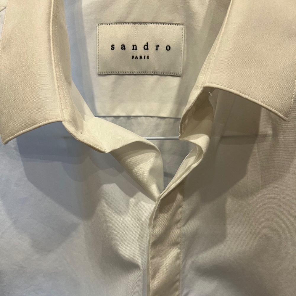 Sandro Men’s Dress Shirt in White. Size 38
